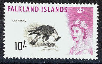 Stamp, Southern Crested Caracara (Polyborus plancus), Falkland Islands,  , Birds