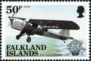 Stamp, Auster Autocrat, Falkland Islands,  , Aviation