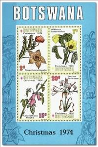 Souvenir Sheet, Christmas, Botswana,  , Flowers, Christmas, Plants (Flora)