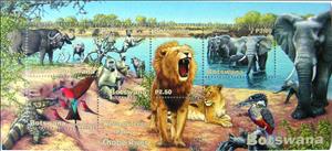 Souvenir Sheet, African Fauna, Botswana,  , National Parks