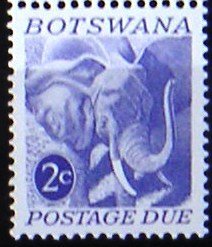 Stamp, African Elephant (Loxodonta africana), Botswana,  , Elephants