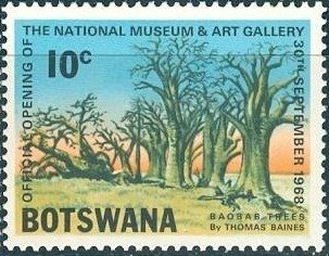 Stamp, National museum, Botswana,  