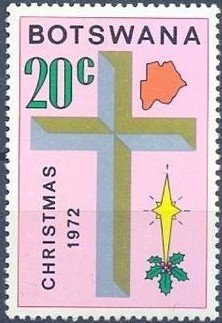 Stamp, Star and holly, Botswana,  