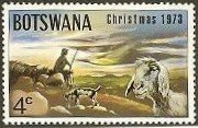 Stamp, African mother, child and star, Botswana,  