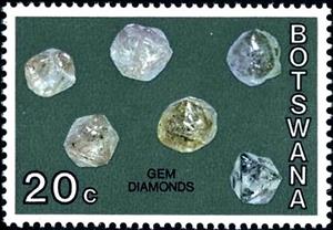 Stamp, Gem diamonds, Botswana,  , Gemstones, Minerals