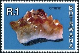 Stamp, Citrine, Botswana,  , Minerals, Rock