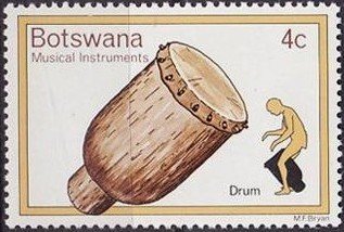 Stamp, Drum, Botswana,  