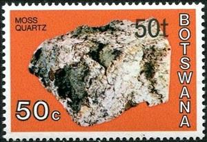 Stamp, Moss quartz, Botswana,  , Minerals