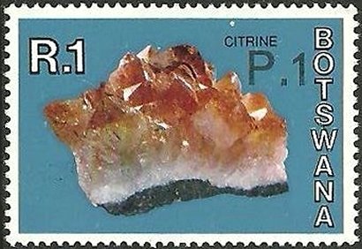 Stamp, Citrine, Botswana,  , Minerals