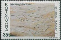 Stamp, Matsieng’s footprints, Botswana,  