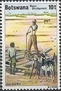 Hand-dug well and goats