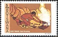 Stamp, Rock breaking, Botswana,  