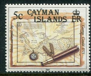 Stamp, Map of 1773, Cayman Islands,  , Maps