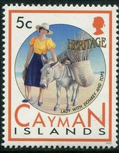 Stamp, Lady with donkey, Cayman Islands,  , Donkeys