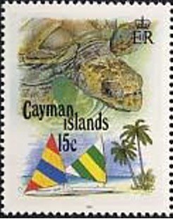 Stamp, Turtle, Sailboats, Cayman Islands,  , Turtles
