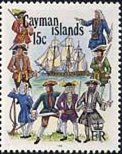 Stamp, Pirates, Sailing Ship, Cayman Islands,  , Sailing Ships, Pirates