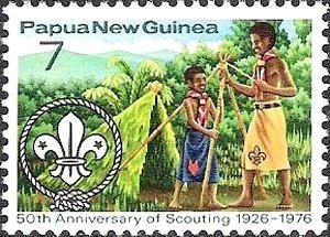 Boy scouts and Scout emblem