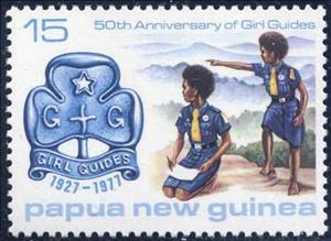 Stamp, Mapping and blue badge, Papua New Guinea,  