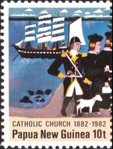 Stamp, Arrival of the missionaries, Papua New Guinea,  