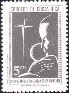 Stamp, Surcharge stamp, Costa Rica,  , Christmas