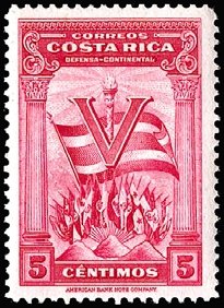 Stamp, Torch of freedom, Costa Rica,  