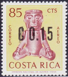 Stamp, Seated man., Costa Rica,  
