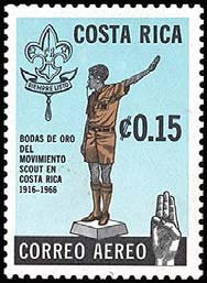 Stamp, Scout Directing Traffic, Costa Rica,  