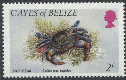 Stamp, Blue Crab (Callinectes sapidus), Belize,  , Crabs