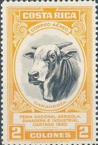 Stamp, Stock Bull (Bos primigenius taurus), Costa Rica,  