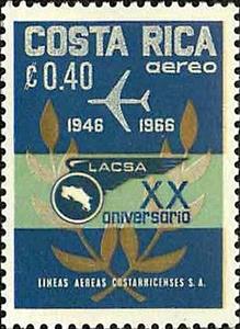 Stamp, 20. Anniversary LACSA, Costa Rica,  