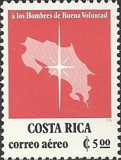 Star over Map of Coista Rica