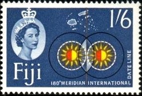 Stamp, International Dateline, Fiji,  