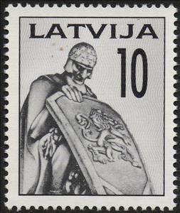 Stamp, Ancient Warrior – Fragment of the Brethren Cemetery, Latvia,  , Monuments, Statues