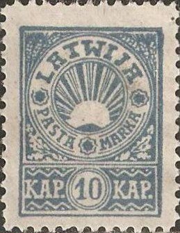 Stamp, Issue for North Latvia, Latvia,  , Sun