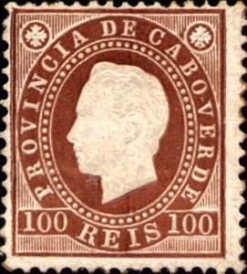 Stamp, King Luis I., Cabo Verde,  