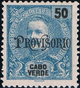 Stamp, King Carlos I. - Provisorio, Cabo Verde,  