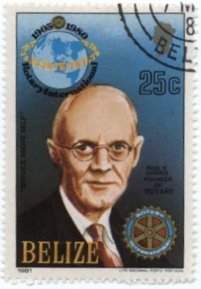 Stamp, Paul Percy Harris (1868-1947), lawyer and club founder, Belize,  
