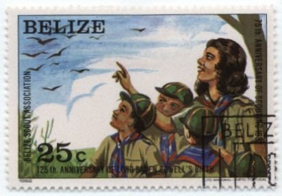 Stamp, Bird watching, Belize,  , Birds, Scouting, Anniversaries and Jubilees