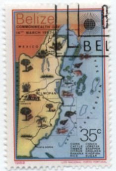 Stamp, Belize map, Belize,  , Maps
