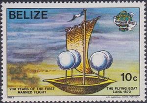 Stamp, Airship project by Lana (1670), Belize,  