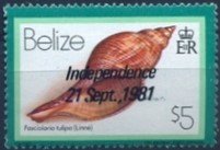 Stamp, The True Tulip (Faciolaria tulipa), Belize,  , Shells