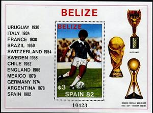 Souvenir Sheet, Football player, Belize,  , Football (Soccer)