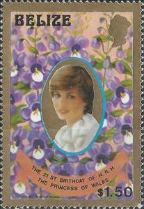 Stamp, Princess Diana of Wales, Belize,  , Royalty, Famous People, Princesses
