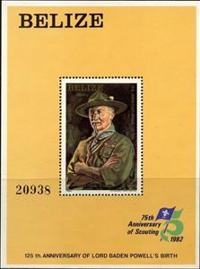 Souvenir Sheet, Lord Baden Powell, Belize,  , Scouting