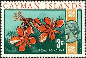 Stamp, Royal Poinciana, Cayman Islands,  , Flowers