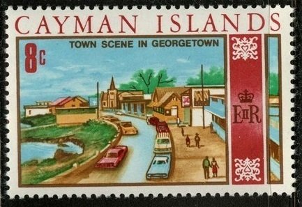 Stamp, Scene in Georgetown, Cayman Islands,  