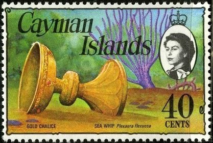 Stamp, Chalice, Purple Candelabra Coral (Plexaura flexuosa), Cayman Islands,  