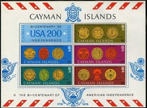 Souvenir Sheet, Sheet of 5 plus Label, Cayman Islands,  , Medals and Marks of Honour, Turtles, Bells, Anniversaries and Jubilees