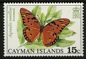 Stamp, Gulf Fritillary (Agraulis vanillae), Cayman Islands,  , Butterflies