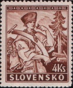 Stamp, Folk themes, Slovakia,  